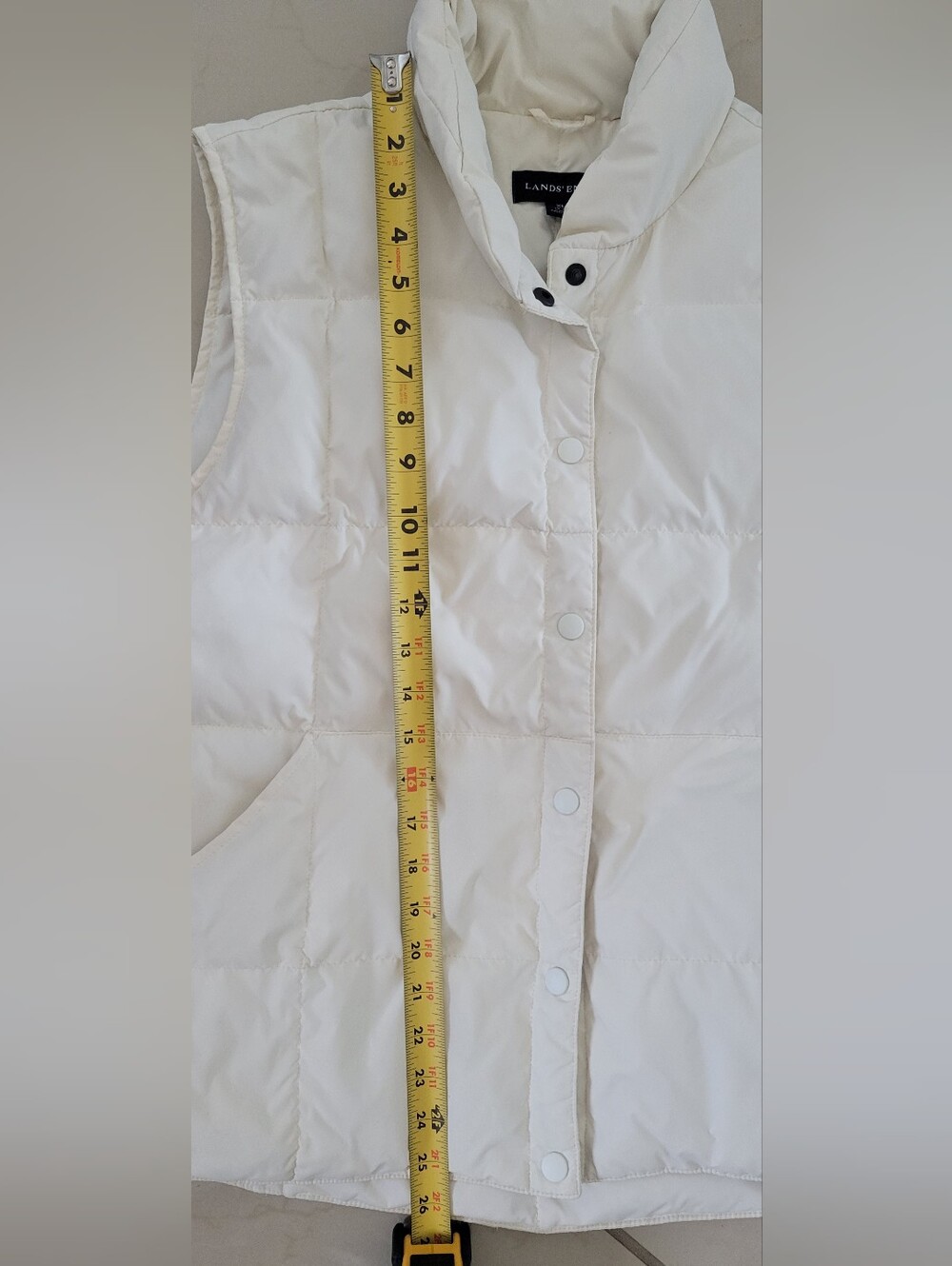 Lands’ End Puffer Vest Cream XL Quiet Luxury Preppy Coastal Old Money Après Ski - Picture 5 of 7